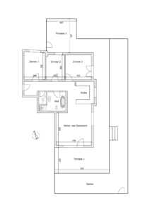 Angenehme Wohnung Kehl Sundheim - K110 - Schéma Wohnung und Garten